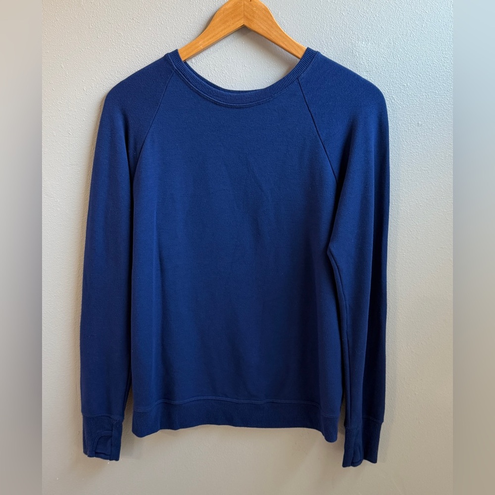 Athleta Girl Crew Neck Sweater Pull Over Navy Blue XLarge 16